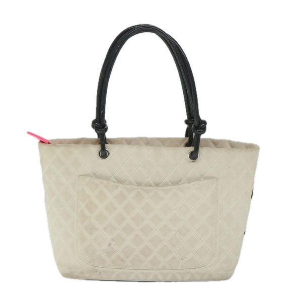 Chanel Cambon line White Leather tote - Picture 1 of 10